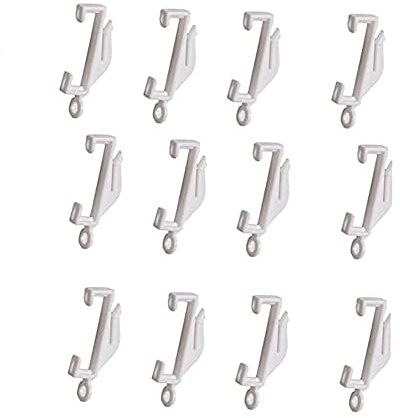 Merriway BH03824 Ganci Scorrevoli per Tende su Binario Decorail, Bianco, Confezione da 100, Set di 100 Pezzi