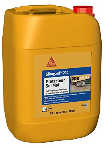 SIKA - Hydrofuge Imperméabilisant pour sols - Sikagard 210 Protecteur Sol Mat Incolore - Pavés/dalles/pierres - Augmente la résistance au sol contre la pénétration des liquides et salissures - 20L