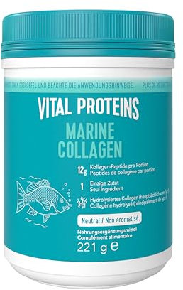Vital Proteins Marine Collagen 221g – Fisch-Kollagen-Peptide – schöne Haut, Haare & Nägel – geschmacksneutrales Kollagenpulver – hydrolysiertes Meereskollagen Typ 1 & 3