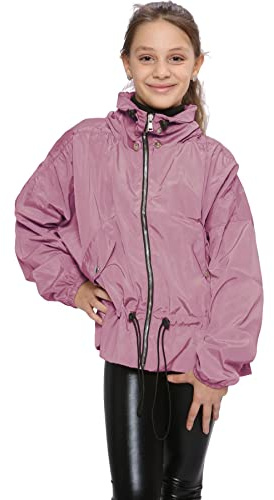 A2Z 4 Kids Girls Windbreaker Shower Proof Windproof Coat Stylish - Windbreaker 733 Baby Pink 7-8