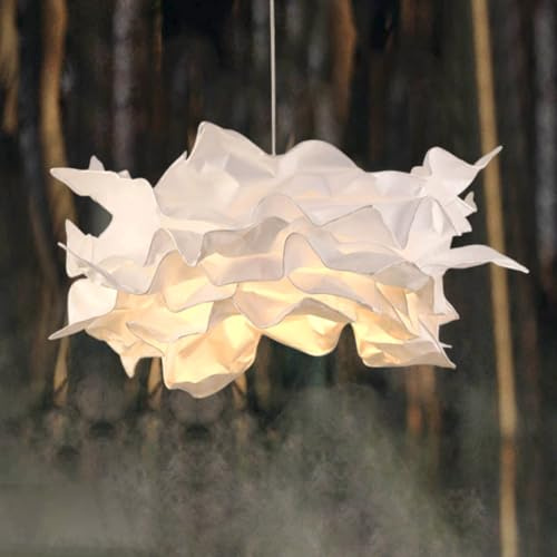 DUNMW Lámpara colgante de nube de papel de bricolaje creativa, lámpara de techo de flor de papel de arte simple Lámpara de techo de nube decorativa para dormitorio, sala de estar, comedor, 17.9 