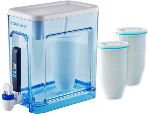 ZeroWater Distributeur de filtre à eau de 5,2 l avec 3 filtres avancés à 5 niveaux, certifié IAPMO pour réduire le plomb et les PFOA/PFOS