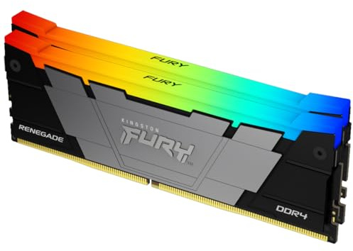 Kingston FURY Renegade RGB 32GB 3200MT/s DDR4 CL16 DIMM (Kit of 2) 1Gx8 Desktop Gaming Memory - KF432C16RB12AK2/32