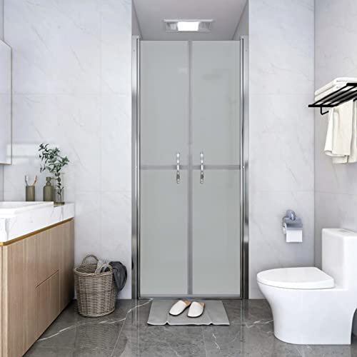 Sufrk Puerta de Ducha ESG Esmerilado 91x190 cm Mampara Ducha Fija Puerta Plegable