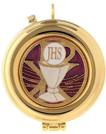 Holyart Custodes med fisties: Custode med emaljerade bägare JHS d. 5 cm