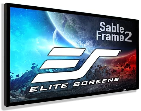 Elite Screens Sable Frame 2 Series, 180-inch Diagonal 16:9, Active 3D 4K Ultra HD Ready Fixed Frame Home Theater Movie Office Presentations Indoor Front Projection Projector Screen, ER180WH2, Black