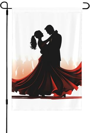 Drapeaux de jardin 31,8 x 45,7 cm double face pour jardin d'hiver, salle de bal, danse extérieure, drapeau décoratif pour salle de bal, danse, jardin, cour, drapeau vertical pour toutes les saisons