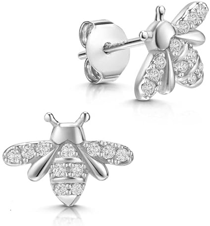 MATERIA by Matthias Wagner Biene Ohrstecker Silber 925 Zirkonia Bienen Ohrringe SO-300