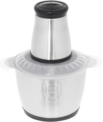 Fliuy Picadora eléctrica de cocina de 3 L, 10000 rpm, 300 W, picadora de carne de acero inoxidable con 2 niveles de velocidad, para carne, cebolla y verduras