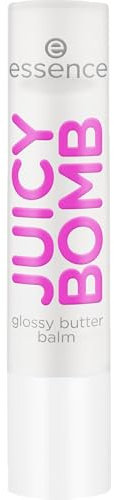 Essence Cosmetics Juicy Bomb Glossy Butter Balsamo Labbra, Naturale, Lucida, Rugiadosa, 2.5 g