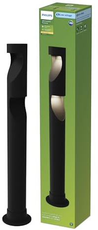 Philips Desi Outdoor 24 V GardenLink Low-Voltage Pedestal Light, 2700 K, 180 lm, Black, Extension Pack​