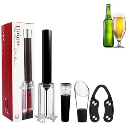Juego de abridor de vino tinto, juego de abridor de botellas | Kit de abridor de botellas con tapón de vacío,Kit de abridor de vino, kit de apertura manual de botellas para, hogar o exterior