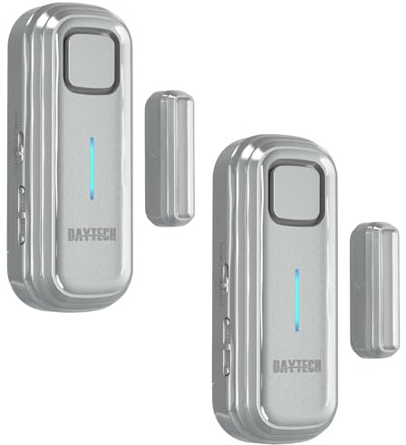 DAYTECH Alarma de puerta de nevera con retardo de 1/2/3/4 minutos cuando se abre la ventana, alarma de cierre de puertas, recordatorio de sensor de puerta del congelador o timbre de 0 a 120 dB para