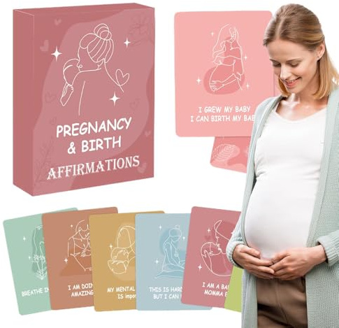 WJnflQN Birth Affirmation Cards, Affirmation Cards for Women, Positive Motivational Inspirational Mindfulness Encouragement for Labor Birthday Announcement