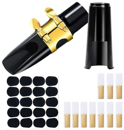 33-teiliges Altsaxophon-Mundstück-Set, Saxophon-Mundstück mit Metall-Ligatur und Pfeifen, Saxophon-Mundstück-Zubehör