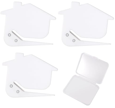 Lyreh 3uds Abrecartas, Forma de Casa Corta-Sobres con Hoja Oculta Segura Multiusos Herramienta Abre-Cartas para Oficina Trabajadores Servicios Postales & Uso Doméstico Diario (Blanco)
