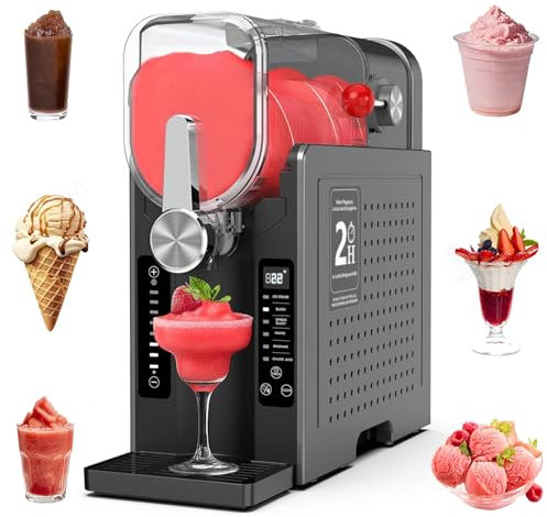 Sorbetière - 6-en-1 Machine à Glace, Milkshakes et Smoothies, Distributeur Glace Molles, Réservoir 1,6L, Écran Tactile, Mode Maintien au Frais, Nettoyage Auto,42cm(L) x19cm(W) x42cm(H)