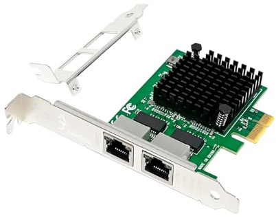 XikeStor 2-Port 2.5 Gbit PCIe Netzwerkkarte, I226-V, Dual-Port Computer LAN Karte, Multi-Gigabit NIC, PCI Express Server Netzwerkkarte, 2.5G Ethernet Adapter