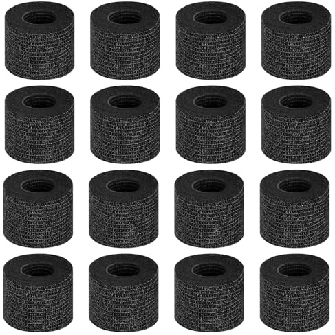 BUTBU 16 Rollos Venda Cohesiva, 5CM*4.5M Banda Venda Cinta Bendaje Adhesiva, Tape Crossfit, Esparadrapo Deportivo, Ven-Da Elastica Adhesivap para Muñeca Dedos Lesiones Deportivas, Hinchazón(Negro)