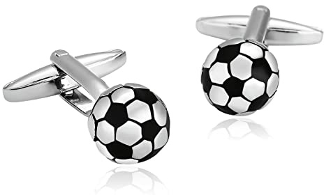 Gemelli da Uomo per Smoking, Gemelli per Lo Sposo dalla Sposa Gemelli da Matrimonio in Acciaio Inossidabile Pallone da Calcio per Camicia da Uomo con Incisione Gratuita con Confezione Regalo