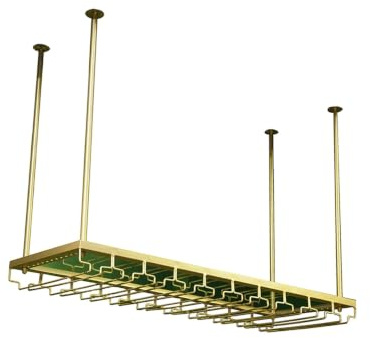 Hängande Vinglashylla I Tak, Bägarstativ/muggställ, Hängande Spritdisplayhylla For Flera Användningsområden, 100 Kg Lastkapacitet For Barkafékök(80x60x35cm)