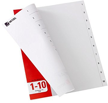 Rexel Zahlenregister aus PP für A4, 226 x 297 mm, 1 Stück, weiß