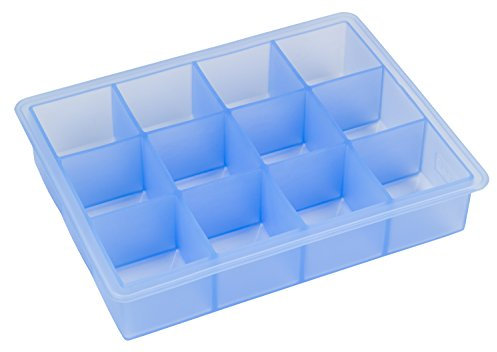Lurch 10465 Eiswürfelform Whisky für 12 Eiswürfel je 4 cm aus 100% BPA-freiem Premium-Platin-Silikon eisblau, Blau