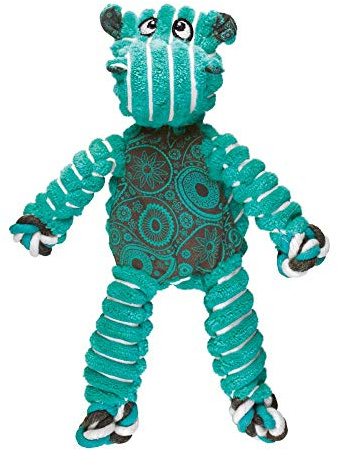 KONG - Floppy Knots Hippo - Internal Knotted Ropes and Minimal Stuffing for Less Mess - For Small/Medium Dogs