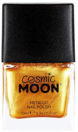 Metallic Nail Polish by Cosmic Moon - Gold - Highly pigmented Nail Varnish - 10ml