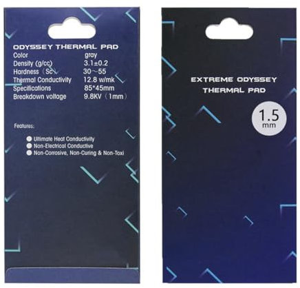 Wärmeleitpads 12,8 W/mK, 85x45x1.5mm, Silikon Thermal Pad für Kühlkörper/GPU/CPU/LED-Kühler