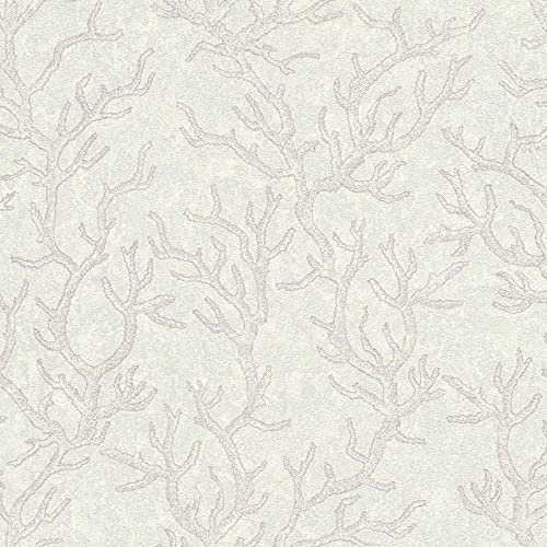 BRICOFLOR Vliestapete | Mustertapete wandtapete muster Tapete Muster - Tapete Küche Küchentapete Tapeten für Küche - Grau, Violett / Lila | 10,05 x 0,70 m = Rolle 7.04 m²