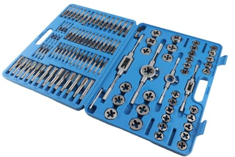 Die and Tap Set Heavy Duty 110pcs M2-M18 Screw Nut Thread Taps Dies with Wrench Handle Carbon Steel Thread Tap and Die Kit for Cutting External and Internal Thread with Carry Case 44x34x5.5cm