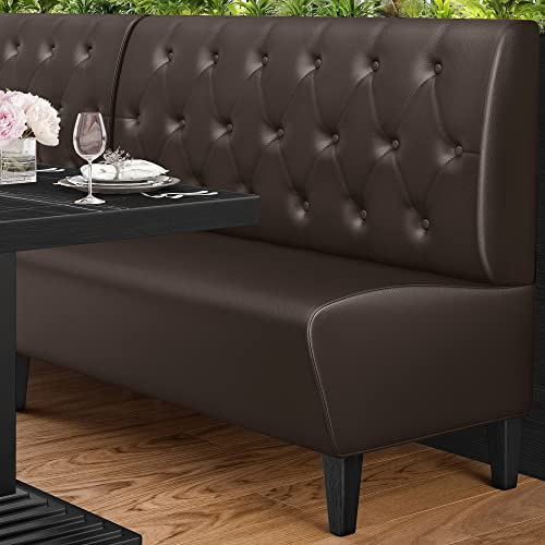 GGMMÖBEL Miami | Gastro Sitzbank | B:H 100 x 103 cm | Braun | Chesterfield Raute | Leder | Gastro Sitzbank, Bistrobank, Gastro Polsterbank