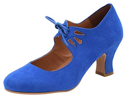 PASARELA - Zapatos de Baile Flamenco Antelina Cordones Antelina Mujer Color: Francia Talla: 40