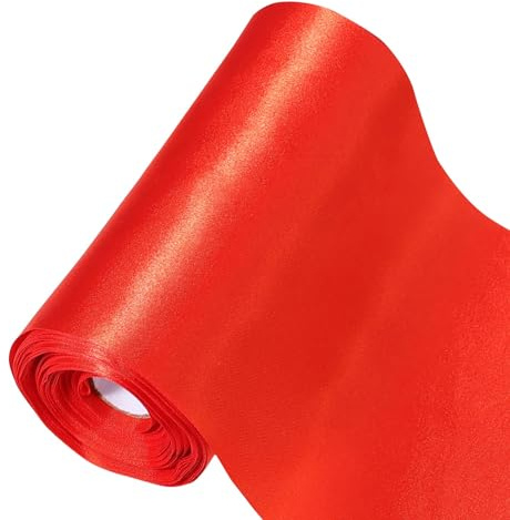 15 cm x 20 m, nastro rosso largo, fiocchi, brand nastro di raso per auto, grande cerimonia di apertura, decorazione per tetti ed esterni, feste, matrimonio, San Valentino