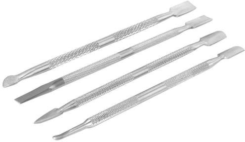 ulafbwur Spingi cuticole in acciaio inox resistente, per rimuovere cuticole, manicure e pedicure, 4 pezzi