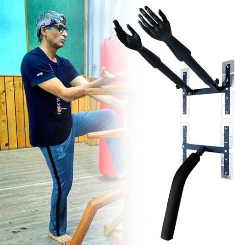 Wing Chun - Chupete de madera para hombre, equipo de entrenamiento de kung fu para pared, con manos y pierna de resorte, artes marciales chinas