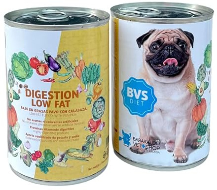 Barakaldo Vet Shop Nourriture humide pour chiens Diet Digestion + Light Dinde à la citrouille | Aliment diététique complet pour chiens souffrant de mauvaise digestion ou d'insuffisance pancréatique |