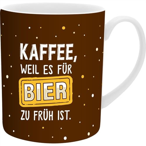 GRUSS & CO XL Mug with German Text Zu früh | Large Porcelain Mug, XL Jumbo Mug, 60 cl, Mug with Saying | Gift, Men's Gift | 74135