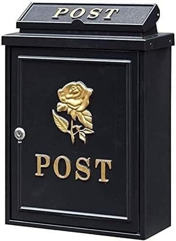 NSTVVEE Cassetta Postale da Parete Rurale Europea, Cassetta Postale da Esterno Impermeabile con Chiave e Serratura, Cassetta per la Consegna di pacchi di giornali (K)