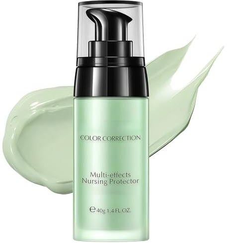 Green Colour Corrector & Concealer, Anti-Redness Face Primer for Red & Blemished Skin, Moisturising Foundation Base, Brightens Skin Tone, Grips Makeup to Last, Hydrating Isolation Cream