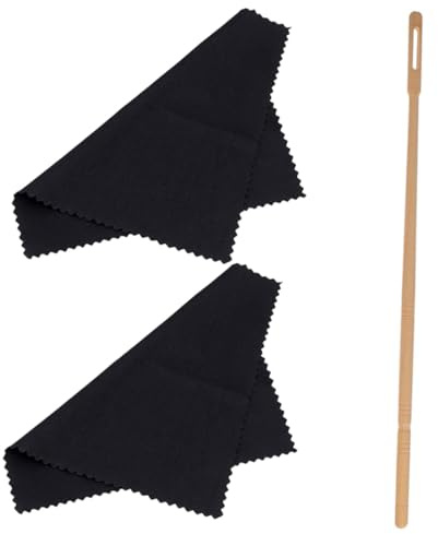 CLISPEED Flute Cleaning Rod and Cloth for Music Instrument Maintenance Cleaning Rag for Daily Flute Care and Tools