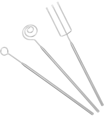 FELTECHELECTR Set 3 Forchette per Fonduta di Cioccolato in Acciaio Inossidabile Manico Antiscivolo Utensili per Immersione e Decorazione Dolci Kit Professionale per Preparazione Dessert e