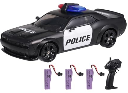 Aumotop Juguete de Control Remoto de Coche Policía con Tracción en Las 4 Ruedas con Luces, Baterías Recargables, Mini Coche Carreras para Niños, Color AB, Regalo Cumpleaños Ideal para Niños Niñas 4