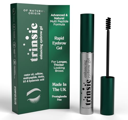 TRINSIC Eyebrow Gel | Advanced Brow Growth Gel with Peptides, Castor Oil, Biotin & Hyaluronic Acid – Prostaglandin Free Eyebrow Conditioner for Fuller, Thicker, Defined Brows – 5ml