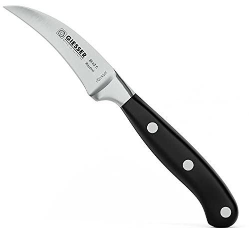 Giesser, 8643-6, sedan AA81776 – tillverkad i Tyskland – skarp turneringskniv smidd 6 cm Bestcut, värmebeständig, svart, tysk skalkniv diskmaskinssäker, rostfri, 6 cm turneringskniv
