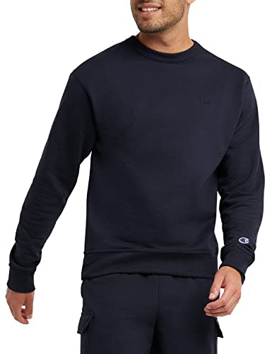 Champion Men's, Powerblend, Fleece, Crewneck Sweatshirt (Reg. Or Big & Tall), Navy C Logo, XL