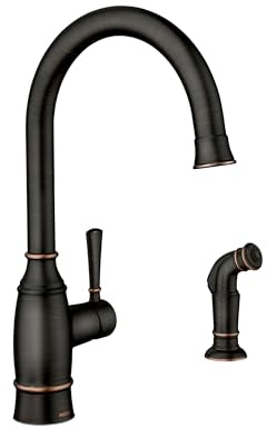Moen Noell Mediterranean Bronze Single-Handle Kitchen Faucet with Side Sprayer, 87506BRB