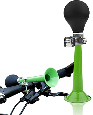 Clacson ad aria per bicicletta, stile retrò, in metallo cromato, a tromba, 21,4 cm