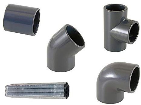 Winkel 90°, Winkel 45°, T-Stück, Muffe, Rohre, Cepex (Winkel 45°, 63mm)